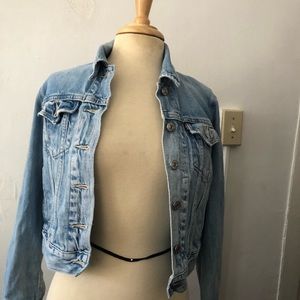 Levi’s light blue denim cropped stretch jacket retro 90s urban size small
